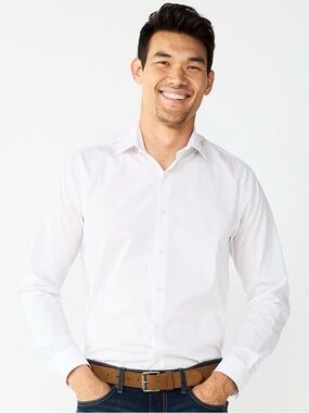 Men's Classic White Dress Shirt - Tailored Fit apt 9 new size large